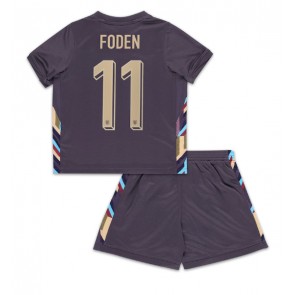 England Phil Foden #11 Replika Babytøj Udebanesæt Børn EM 2024 Kortærmet (+ Korte bukser)